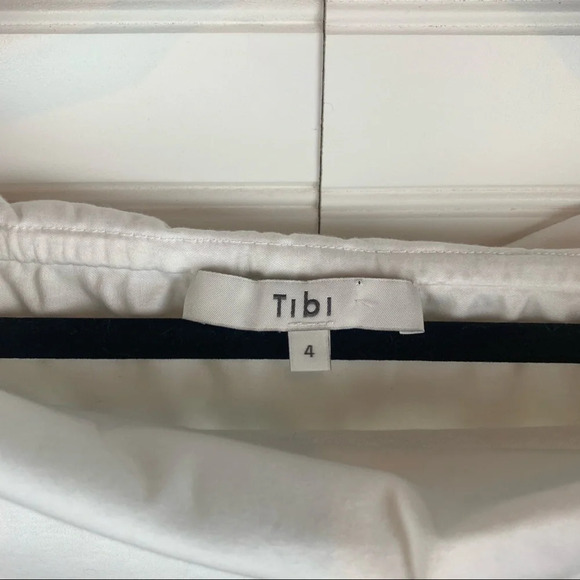 Tibi Mercerized Knit Off the Shoulder Top White Classic Casual Women’s 4 - Picture 5 of 12